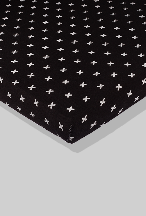 Black Sheet with X's (available in 2 sizes) - 100% Cotton