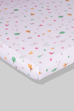 White Sheet with Flowers (available in 2 sizes) - 100% Cotton