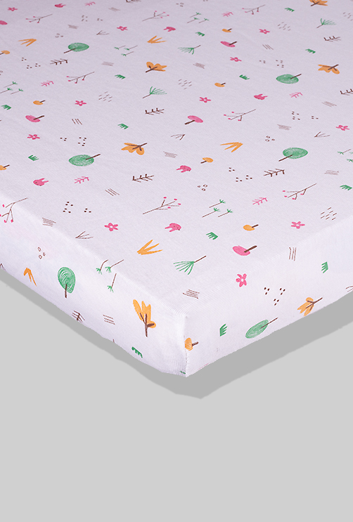 White Sheet with Flowers (available in 2 sizes) - 100% Cotton