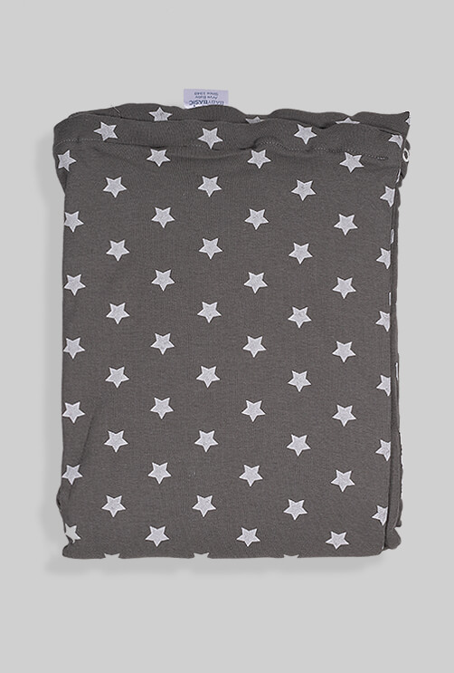 Dark Grey with Stars - Baby Duvet + Duvet Cover + Sheet