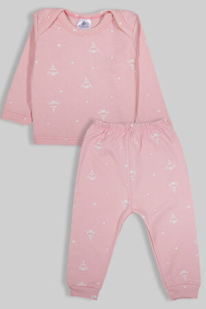 Pajama Set - Pink with Tents - 100% Flannelette Cotton